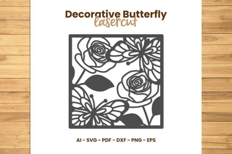 Decorative Butterfly Lasercut - Lasercut Template