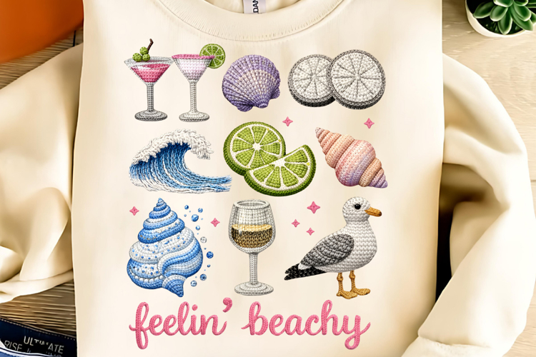 Summer Crochet Yarn PNG, Summer Vibes PNG, faux yarn Summer