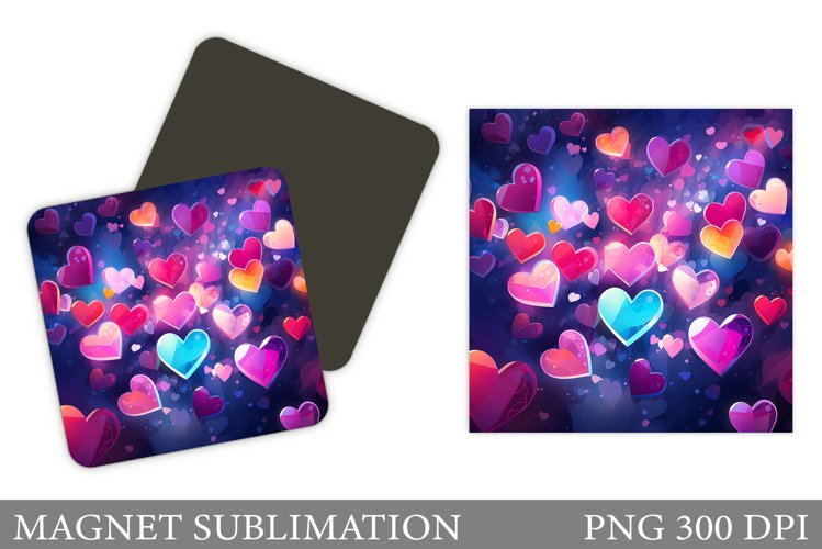 Hearts Magnet Sublimation. Hearts Magnet Design