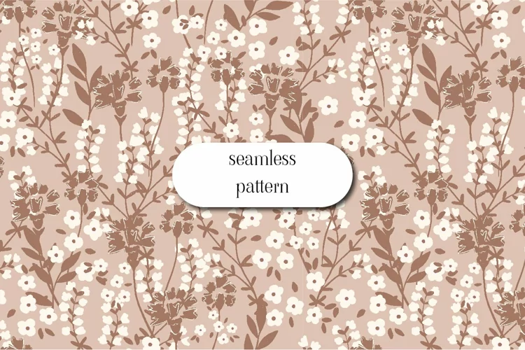 Cute minimalist seamless pattern with tiny flowers