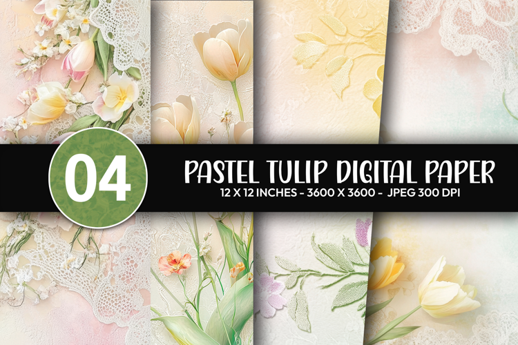 Pastel Tulip Digital Paper