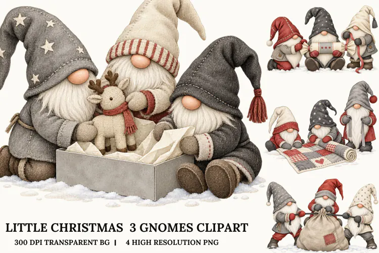 Highland Cow Christmas Clipart, Santa Hat Scarf Cow PNG