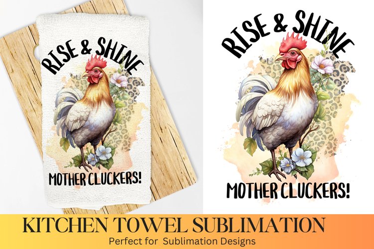 Rise   Shine, Farmhouse Kitchen Towel, Kitchen Towel