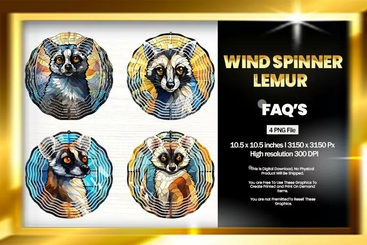 Lemur Wind Spinner Sublimation - 04 Variations