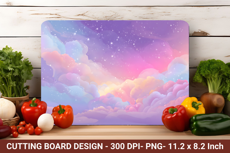 Pastel Fantasy Sky Cutting Board | Cutting Board Png
