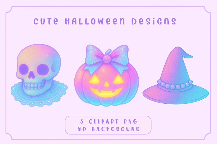 Cute Halloween Clipart PNG |Halloween Pumpkin, Skull, Hat