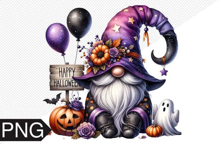 Halloween Gnome Sublimation, Gnome Clipart PNG