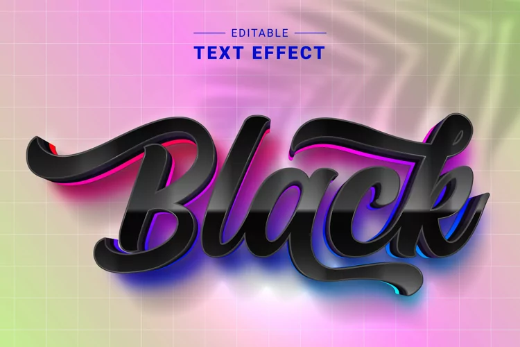 Editable Text Effect for Illustrator. Vector Graphic styles