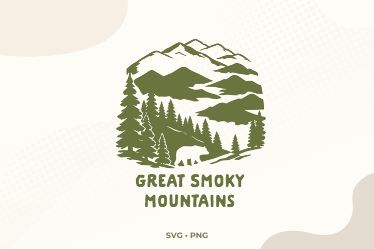 Great Smoky Mountains SVG | Mountain Forest Illustration
