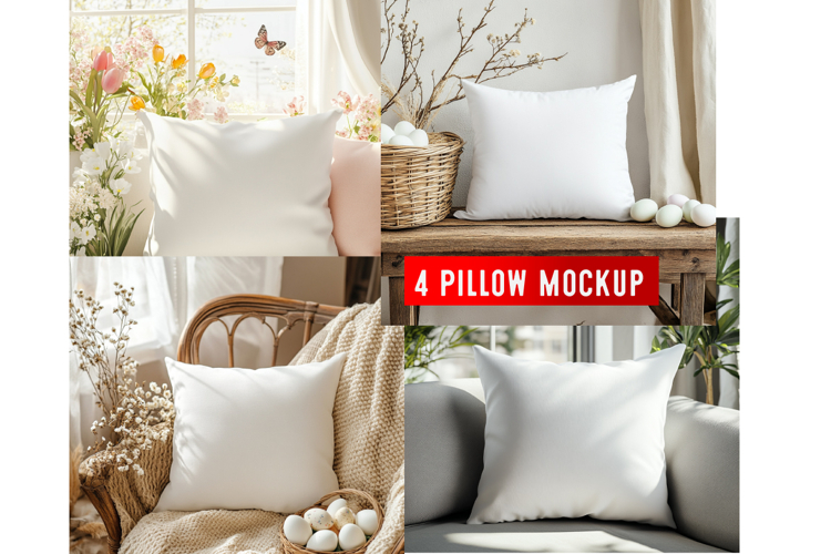 Pillow Mocku |Spring Pillow Mockup | Floral Cushion Mockup