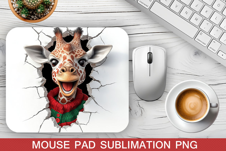 Christmas Giraffe Mouse Pad Sublimation -Christmas Mouse Pad