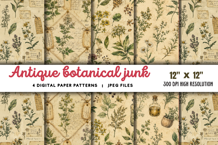 Antique Botanical Junk Journal JPG