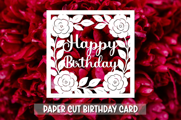Happy Birthday Greeting card SVG,Paper cut SVG Birthday Card