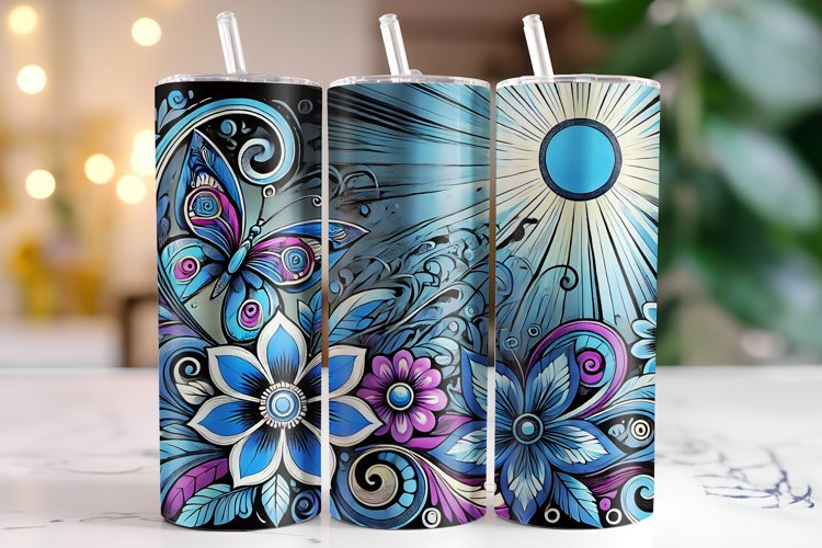 Flowers Tumbler Wrap | Sublimation | Tumblers example image 1