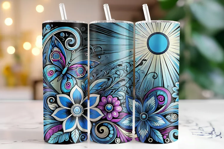 Flowers Tumbler Wrap | Sublimation | Tumblers