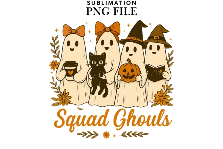 Ghost squad png design for T-shirts
