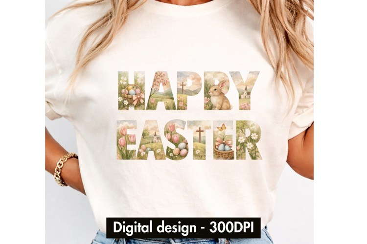 Happy Easter Png - Christian Digital Sublimation Designs
