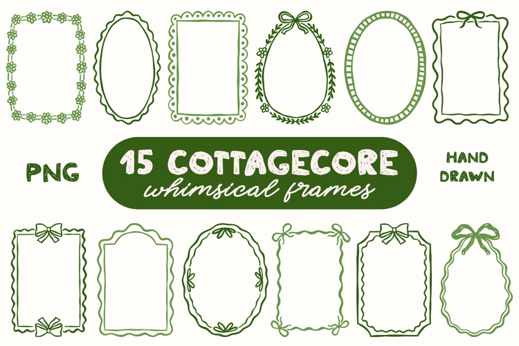 15 Coquette Spring Frames PNG Bundle