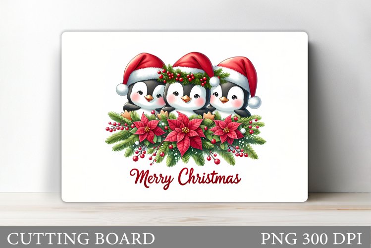 Penguin Cutting Board. Christmas Cutting Board Sublimation example image 1