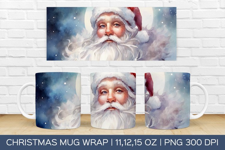 Christmas Santa Klaus Mug Wrap|Christmas Sublimation Design