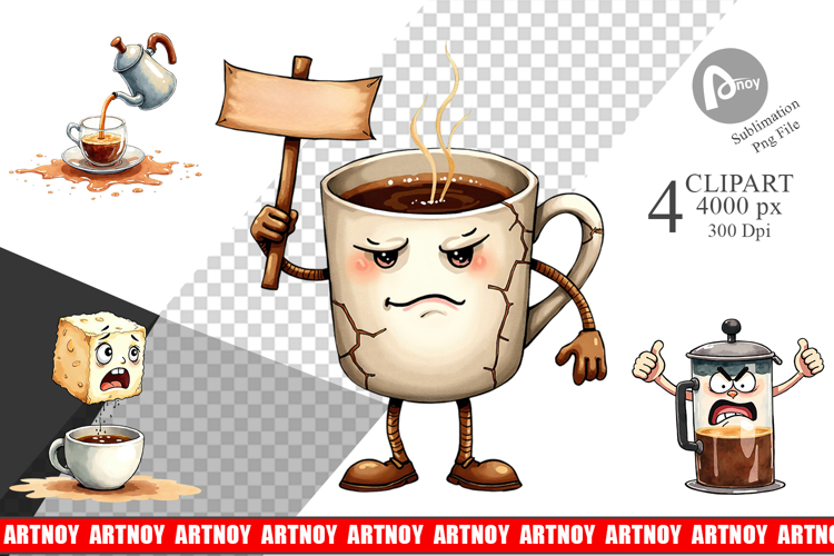 Sentient Sarcastic Mugs Clipart