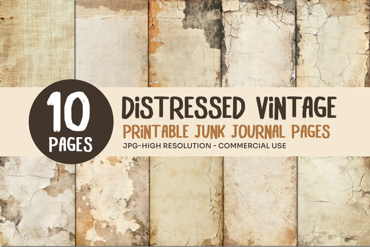 Distressed Vintage Junk Journal Pages example image 1