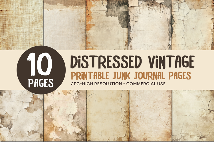 Distressed Vintage Junk Journal Pages