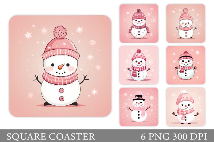 Snowman Coaster Design. Winter Coaster Sublimation