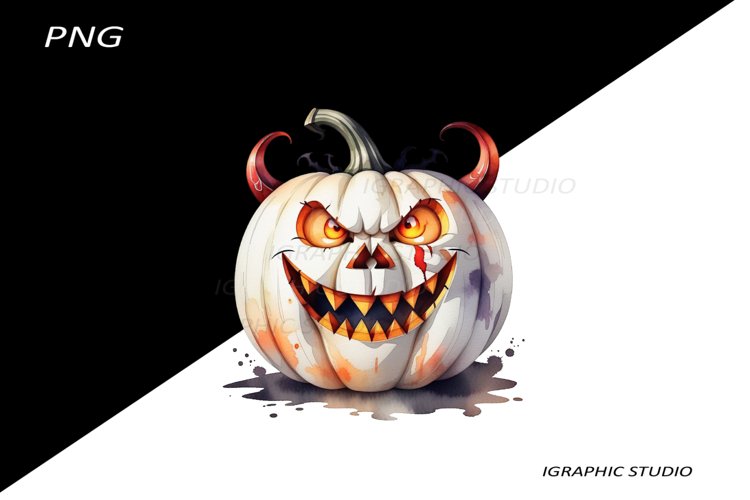 Halloween white Pumpkin Clipart example image 1