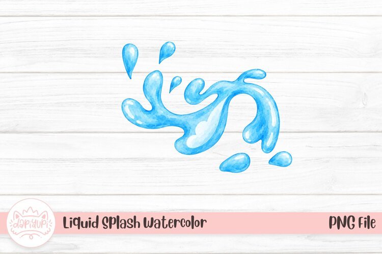Liquid Splash Watercolor | Water Illustration example image 1