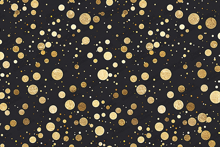 Black Gold Polka Dot Glitter Background with Luxury Sparkle