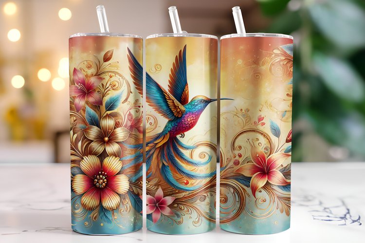 Bird & Flower Tumbler Wrap | Sublimation | Tumblers