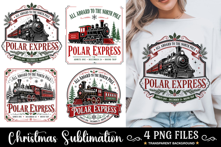 Polar Express Christmas Train PNG, Believe North Pole Train