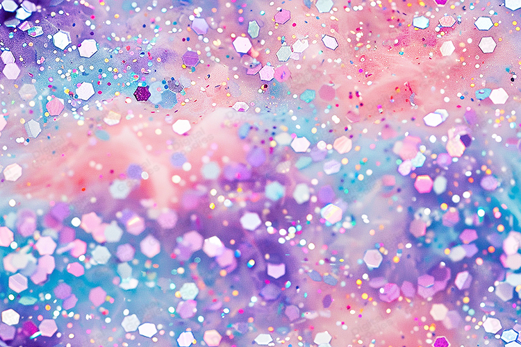 Pastel Cotton Candy Glitter Clouds Background