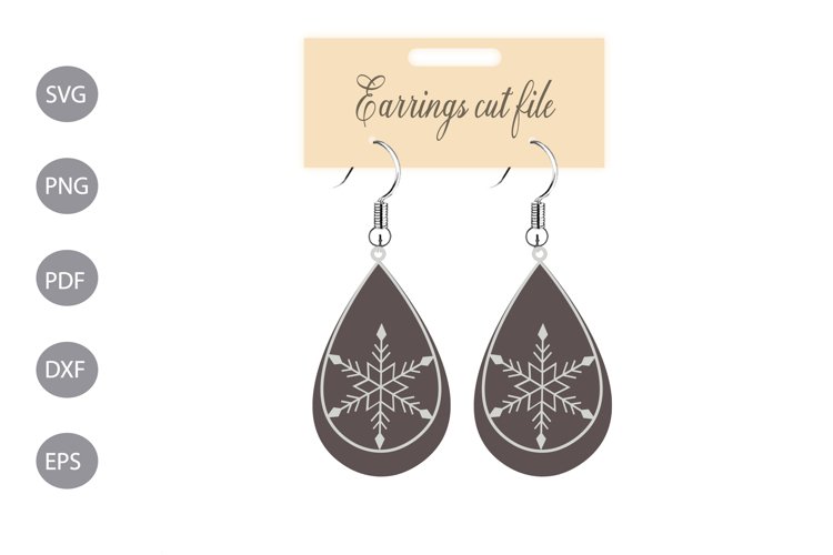 Earrings SVG Template Design example image 1