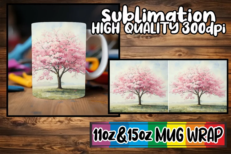 Blossoming Tree Mug Wrap - Sublimation 11oz 15oz