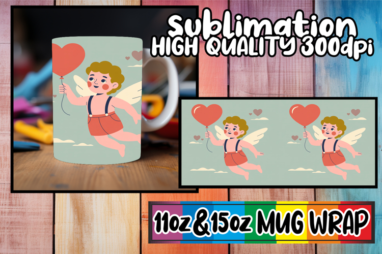 Timeless beauty 11oz 15oz mug wrap, Cupid