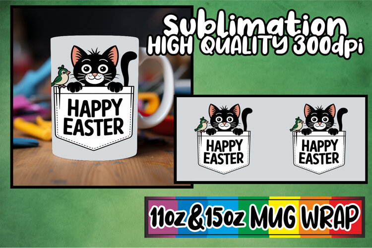 Whimsical nights 11oz 15oz sublimation wrap, Easter Animals example image 1