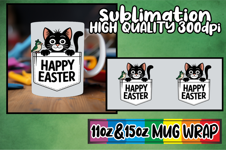 Whimsical nights 11oz 15oz sublimation wrap, Easter Animals