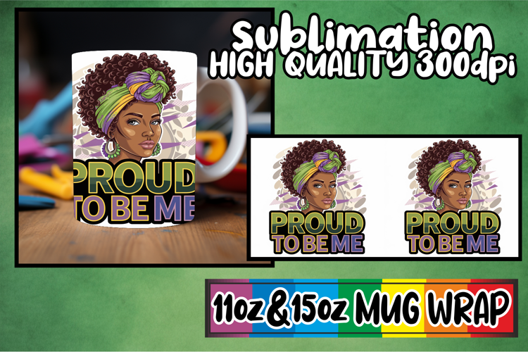 Radiant mornings sublimation mug wrap, Black Woman