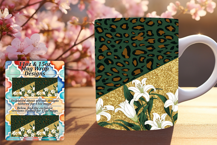 Dynamic 11oz Mug Wrap Png Artwork , Leopard Print