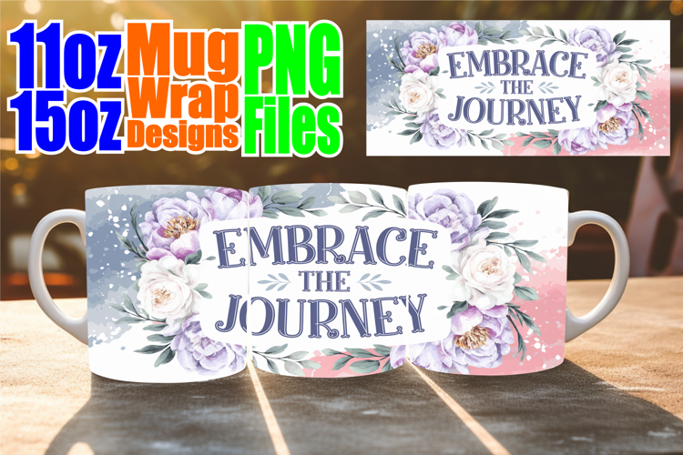 Joyful heart sublimation mug wrap, Quote