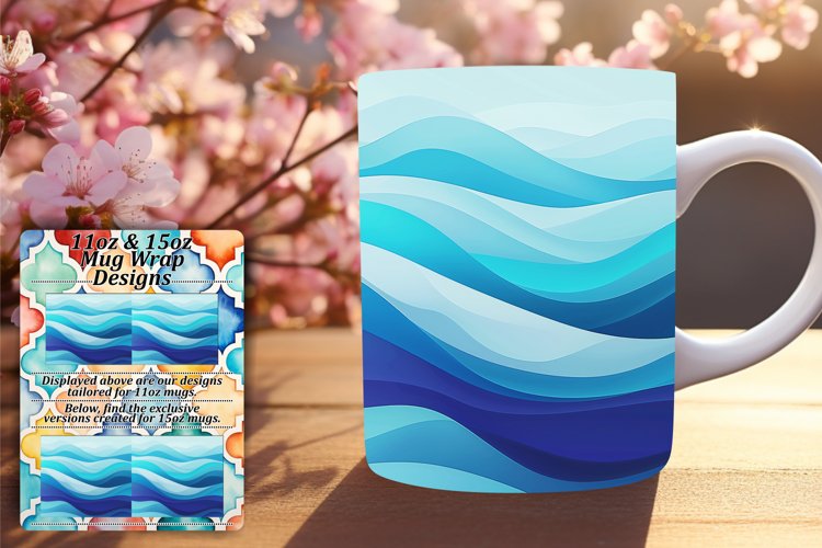Unique Gradient Pattern Mug Wrap for Sublimation 11oz/15oz