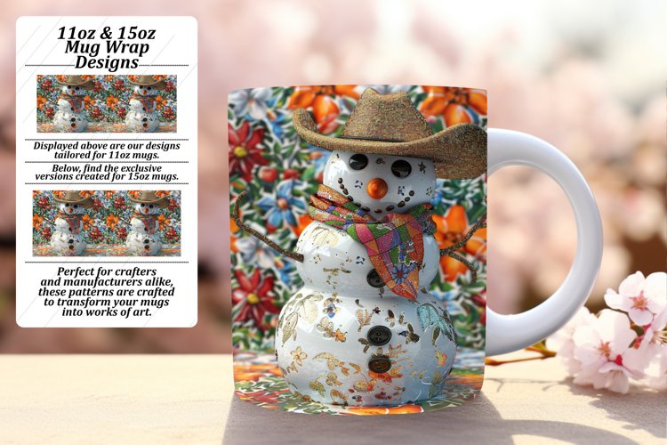 Christmas in July Snowman Mug Wrap 11oz/15oz Festive Vibes