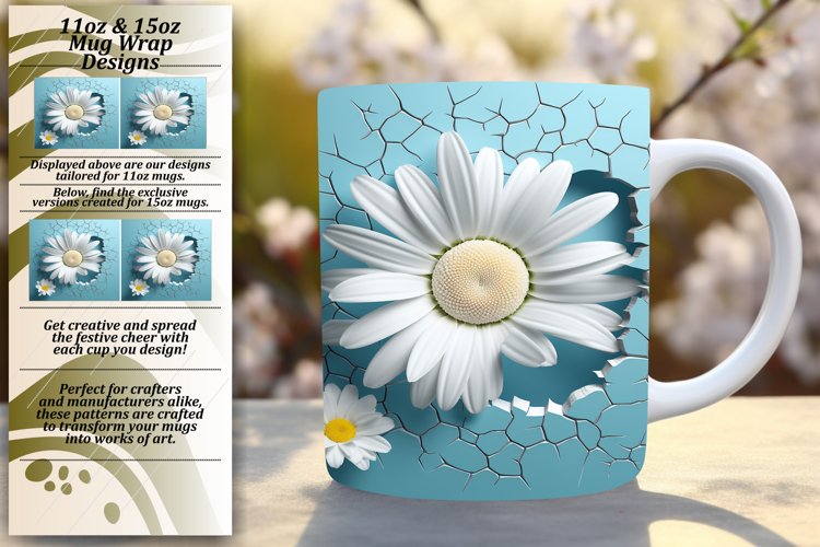 Floral Peek 3D Spring Mug Wrap Elegance example image 1