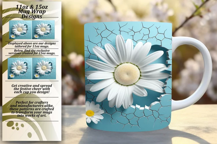 Floral Peek 3D Spring Mug Wrap Elegance