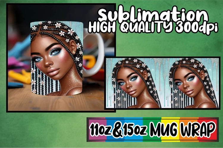 Timeless joy 11oz 15oz sublimation wrap, Afro Girl