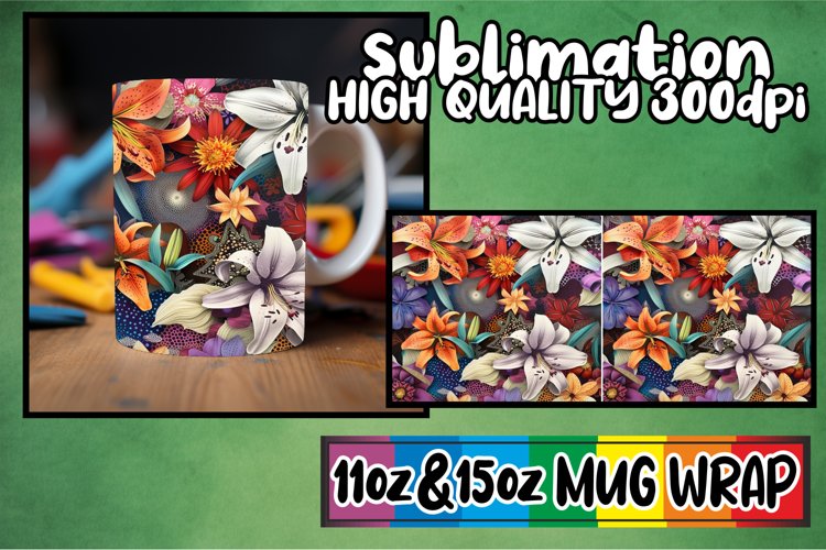 Springtime Abstract Flower Mug Wrap