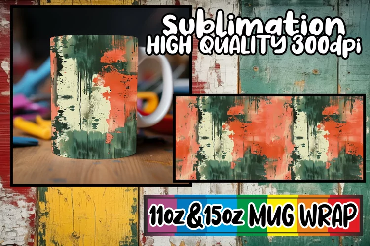 Graffiti Mug Wrap Design for 11oz/15oz Sublimation