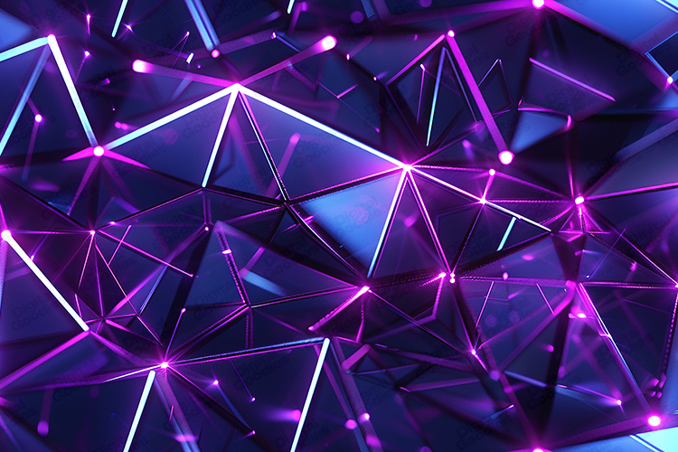 Futuristic Neon Geometric Abstract Background